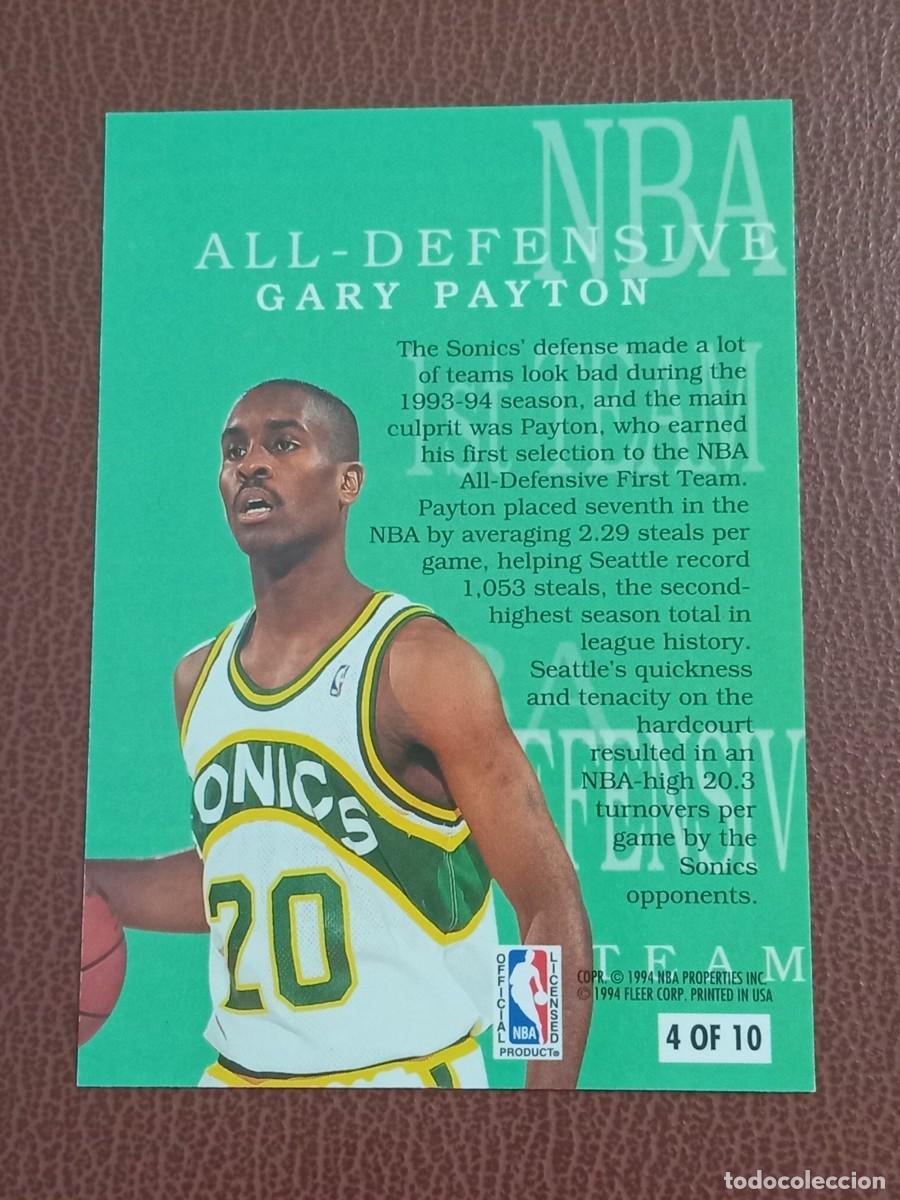 Trading cards: Card 4 Gary Payton Fleer 1994-95 Defensive Team Insert - Foto 3