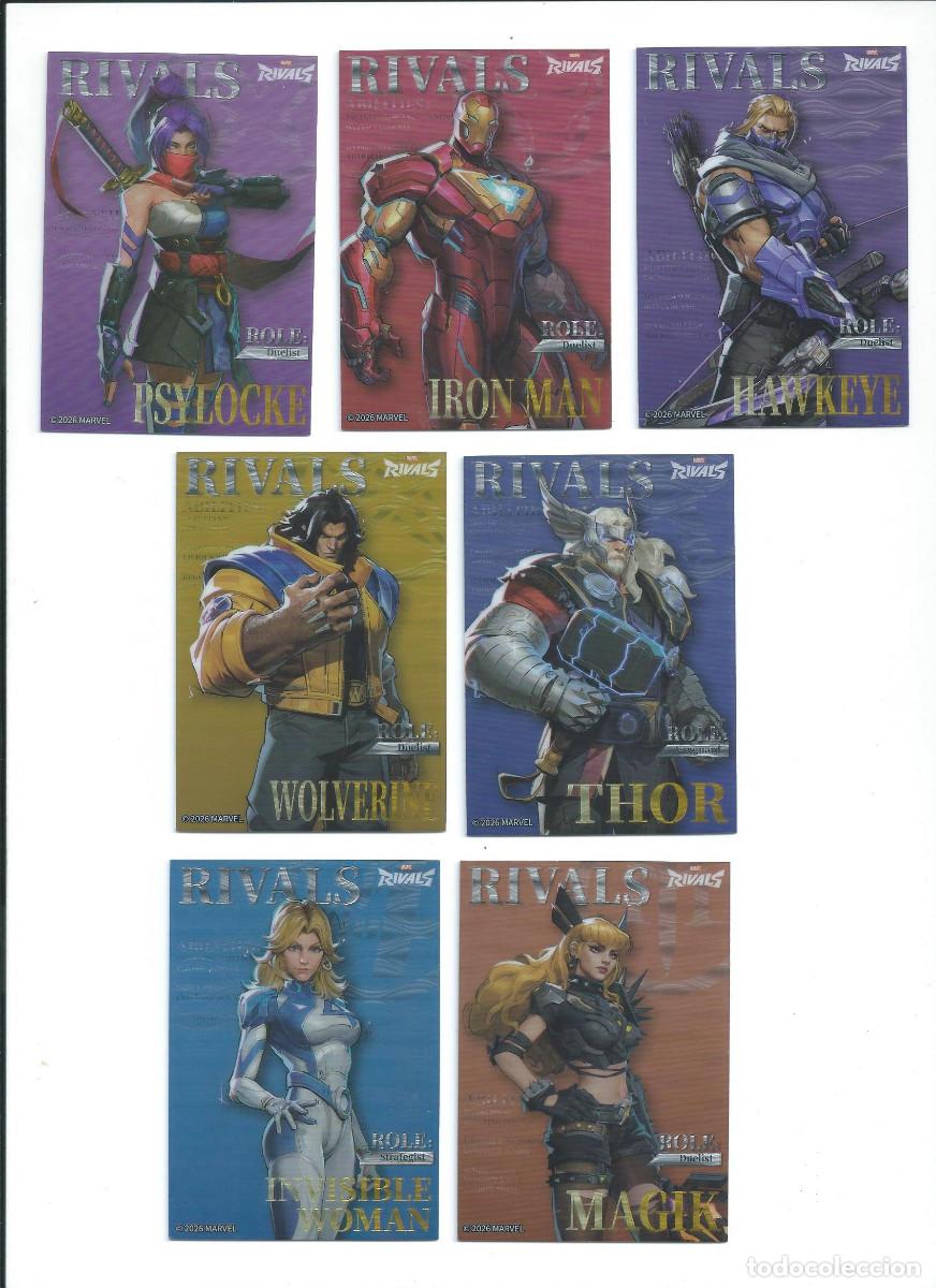 Trading cards: MARVEL RIVALS ETERNAL GLORY 2026 : LOTE 7 CARDS SUBSET HERO DEBUT. NUEVAS
