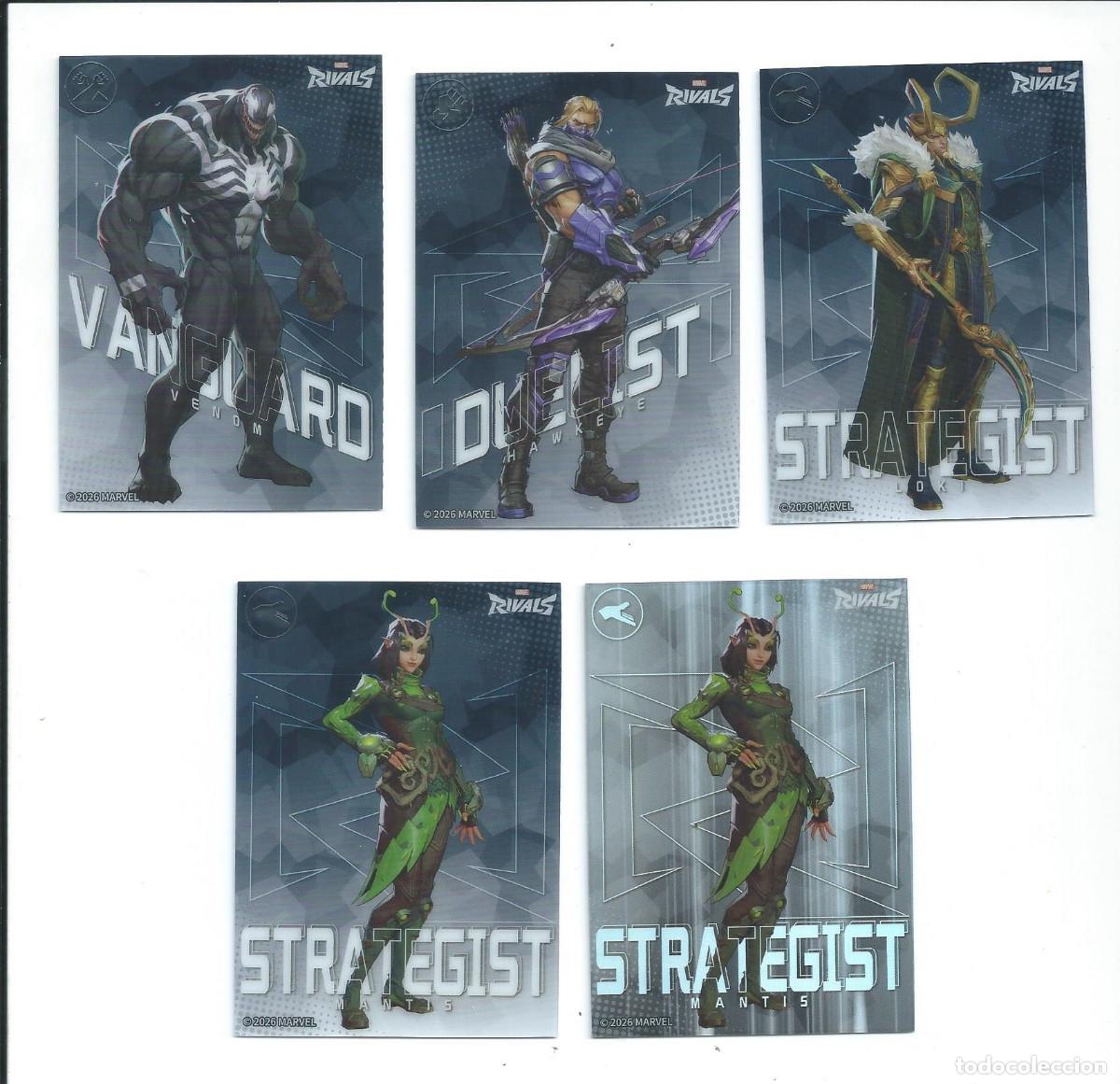 Trading cards: MARVEL RIVALS ETERNAL GLORY 2026 : LOTE 5 CARDS SUBSET HERO POSITIONING. NUEVAS