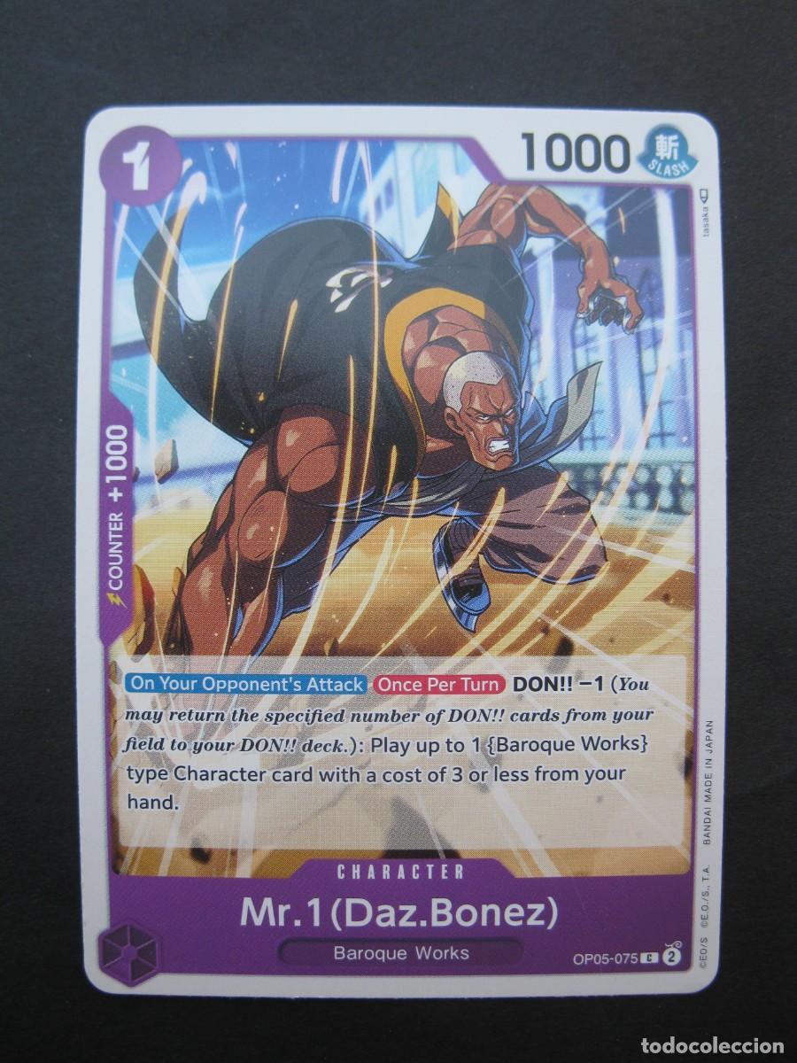Trading cards: CARTA - ONE PIECE - TRADING CARD - Mr.1 (DAZ.BONEZ) - EN INGL&Eacute;S - BANDAI.