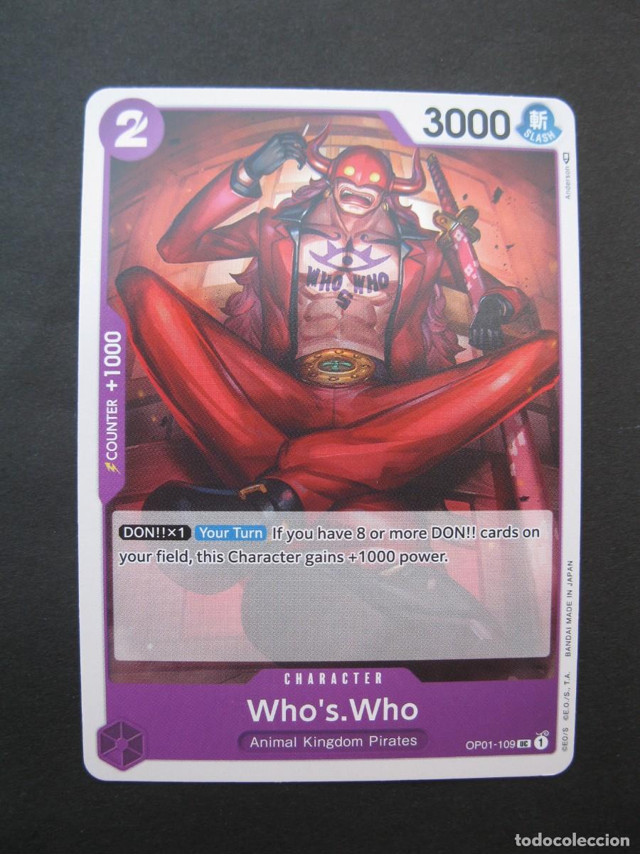 Trading cards: CARTA - ONE PIECE - TRADING CARD - WHO'S.WHO - EN INGL&Eacute;S - BANDAI.