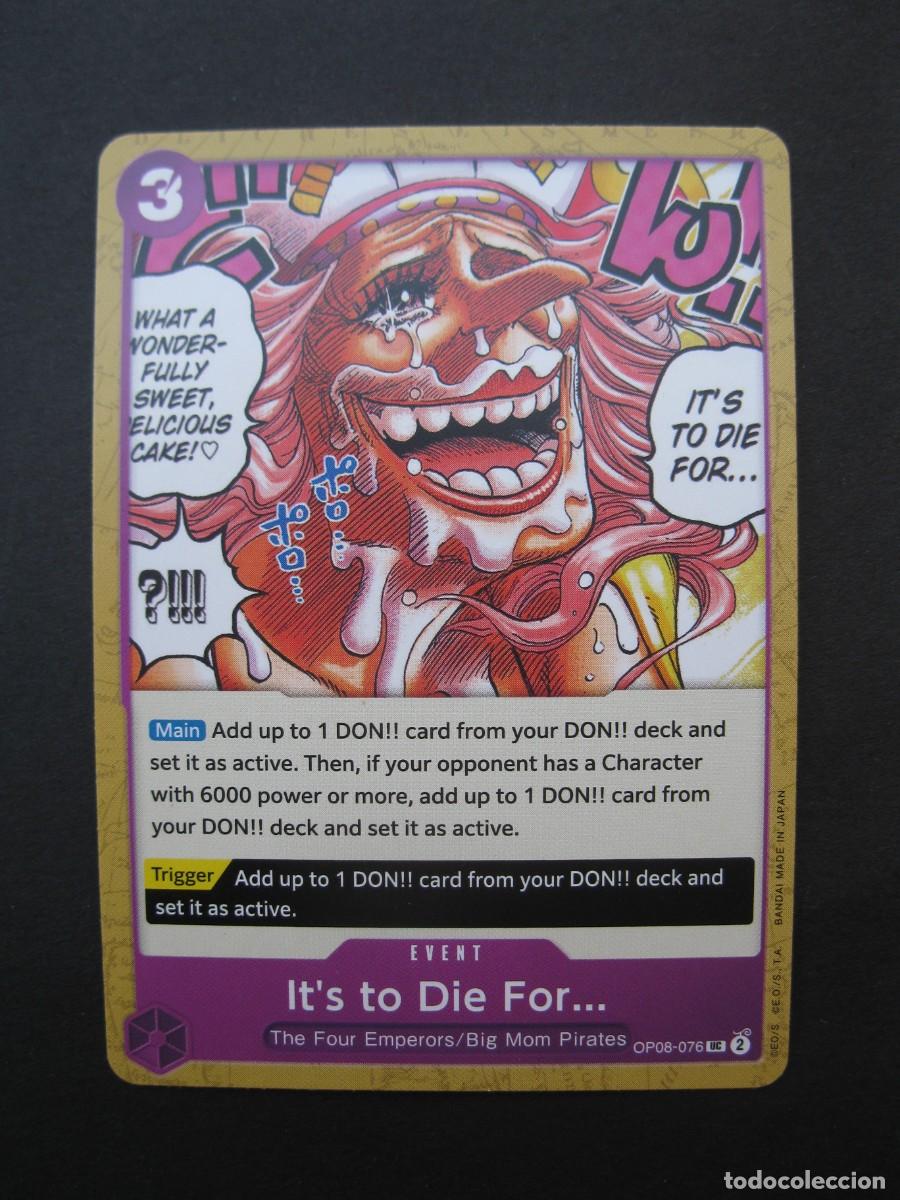 Trading cards: CARTA - ONE PIECE - TRADING CARD - IT'S TO DIE FOR... - EN INGL&Eacute;S - BANDAI.
