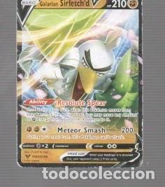 Trading cards: CROMO DE POK&Eacute;MON DE B&Aacute;SICO GALARIAN SIRFETCH&acute;D VI V HP 210
