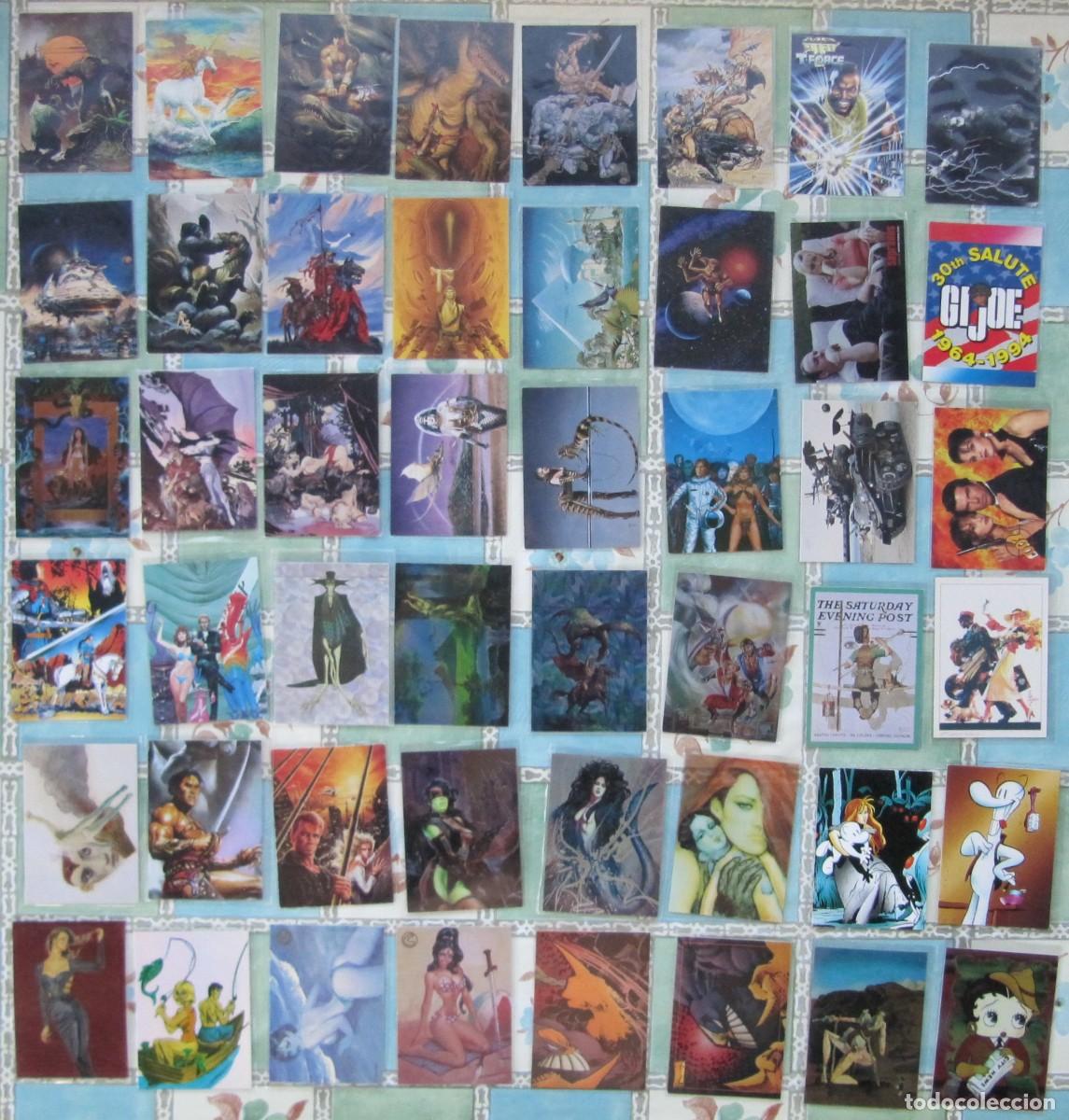 Trading cards: ROYO-BORIS VALLEJO-KEN KELLY-JOE JUSKO-OLIVIA-JIM LEE-MARS ATTACKS.. 80 PROMO CARDS Y SPECIAL CARDS