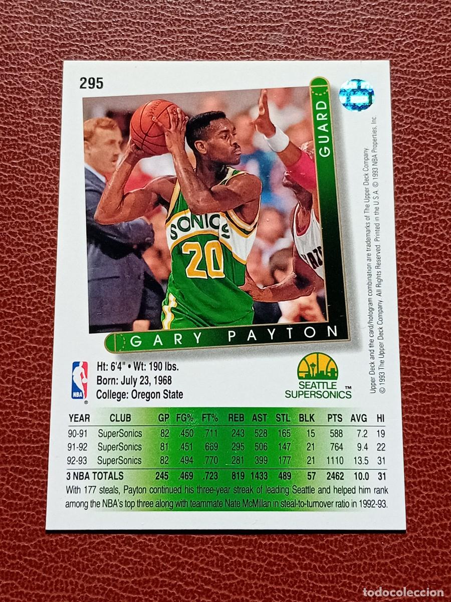 Trading cards: Card 295 Gary Payton Upper Deck 1993-94 - Foto 2