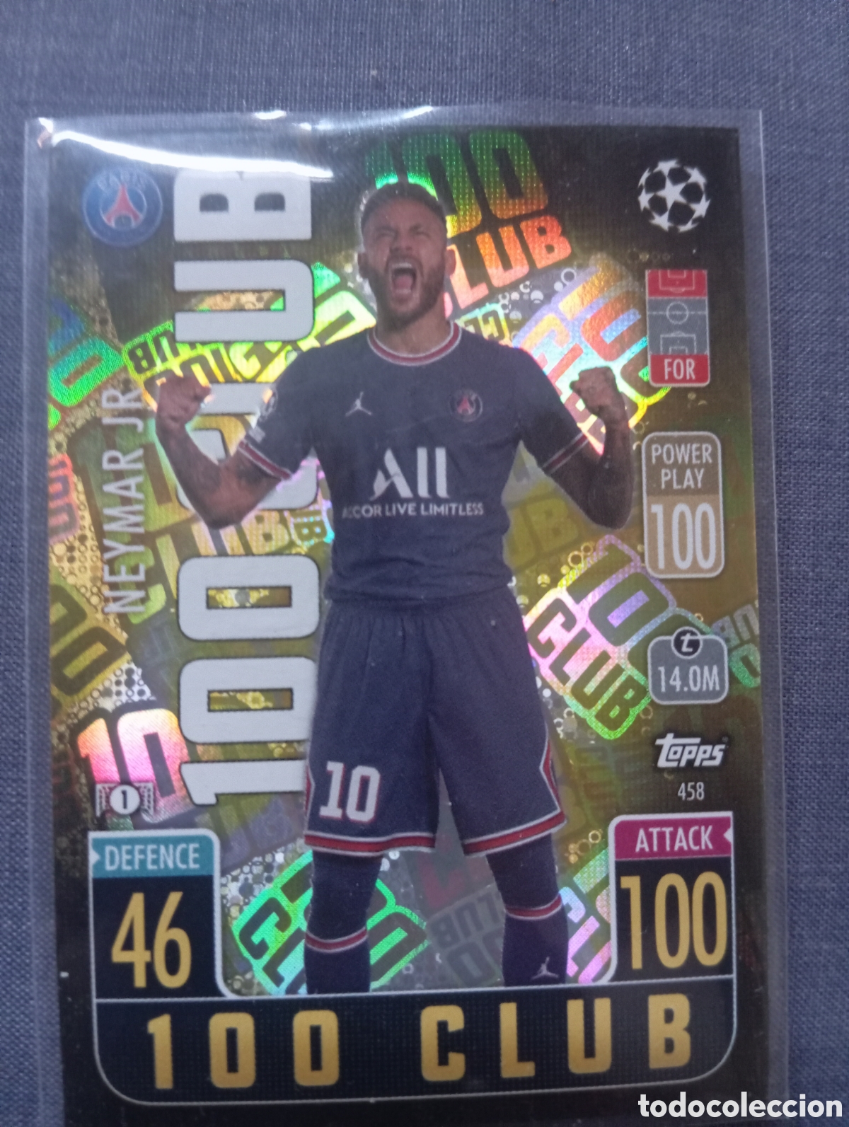 Trading cards: Neymar JR 100 CLUB 458 / MATCH ATTAX 2021/22