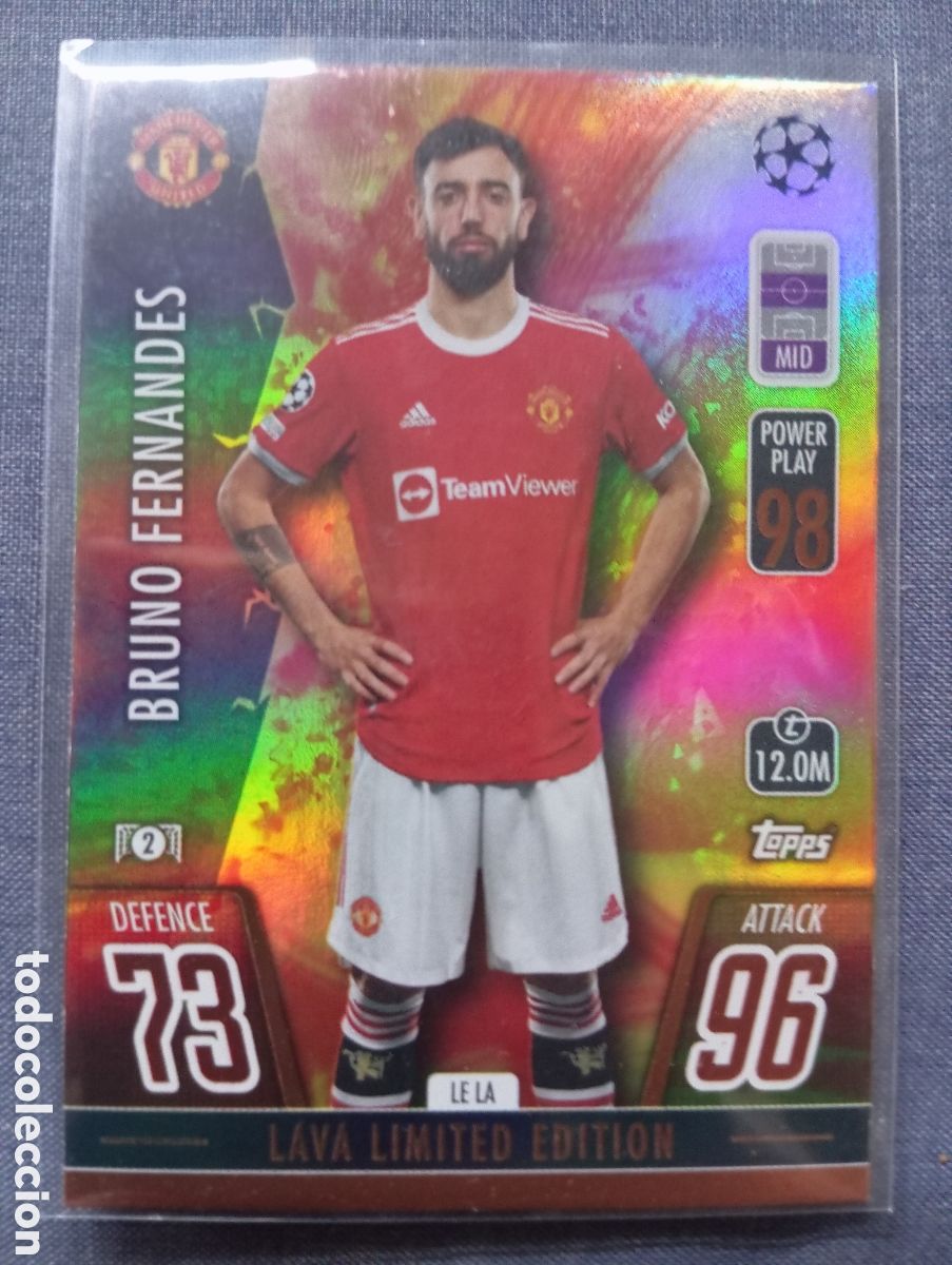 Trading cards: Bruno Fernandes Manchester United LAVA LIMITED EDITION LE LA/ MATCH ATTAX 2021/2022