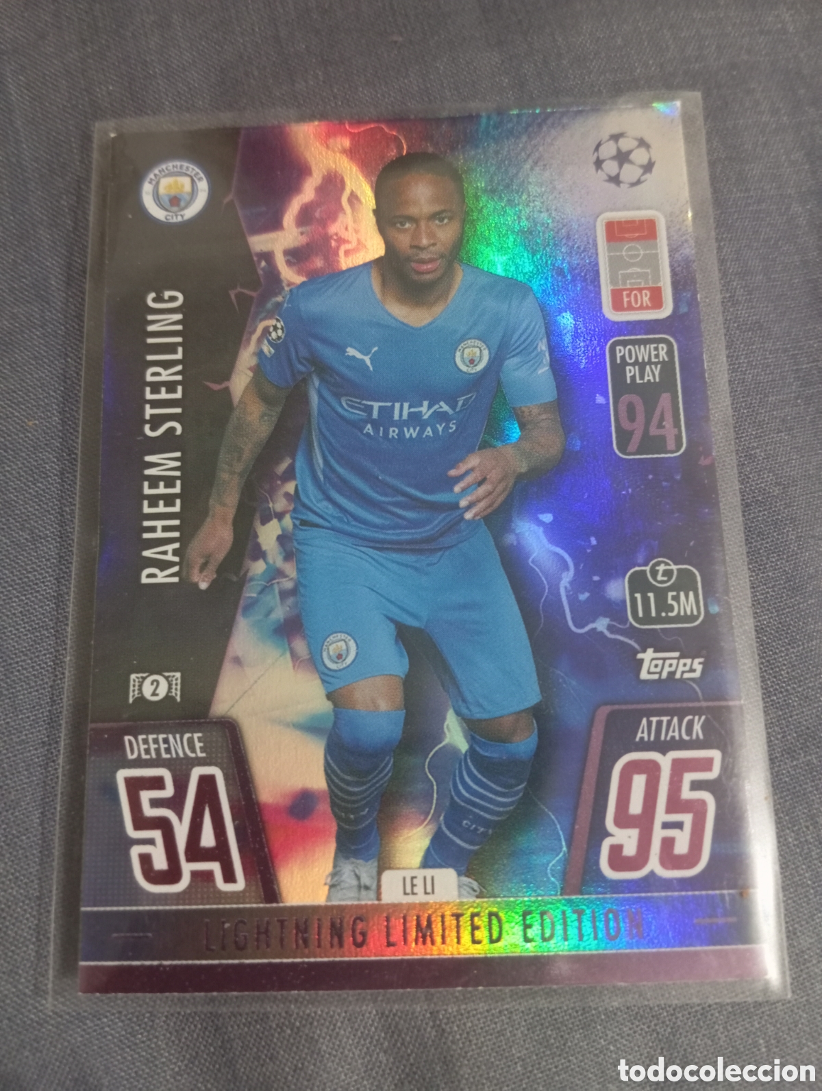 Trading cards: Raheem Sterling Manchester City LIGHTNING LIMITED EDITION LE LI / MATCH ATTAX 2021/2022