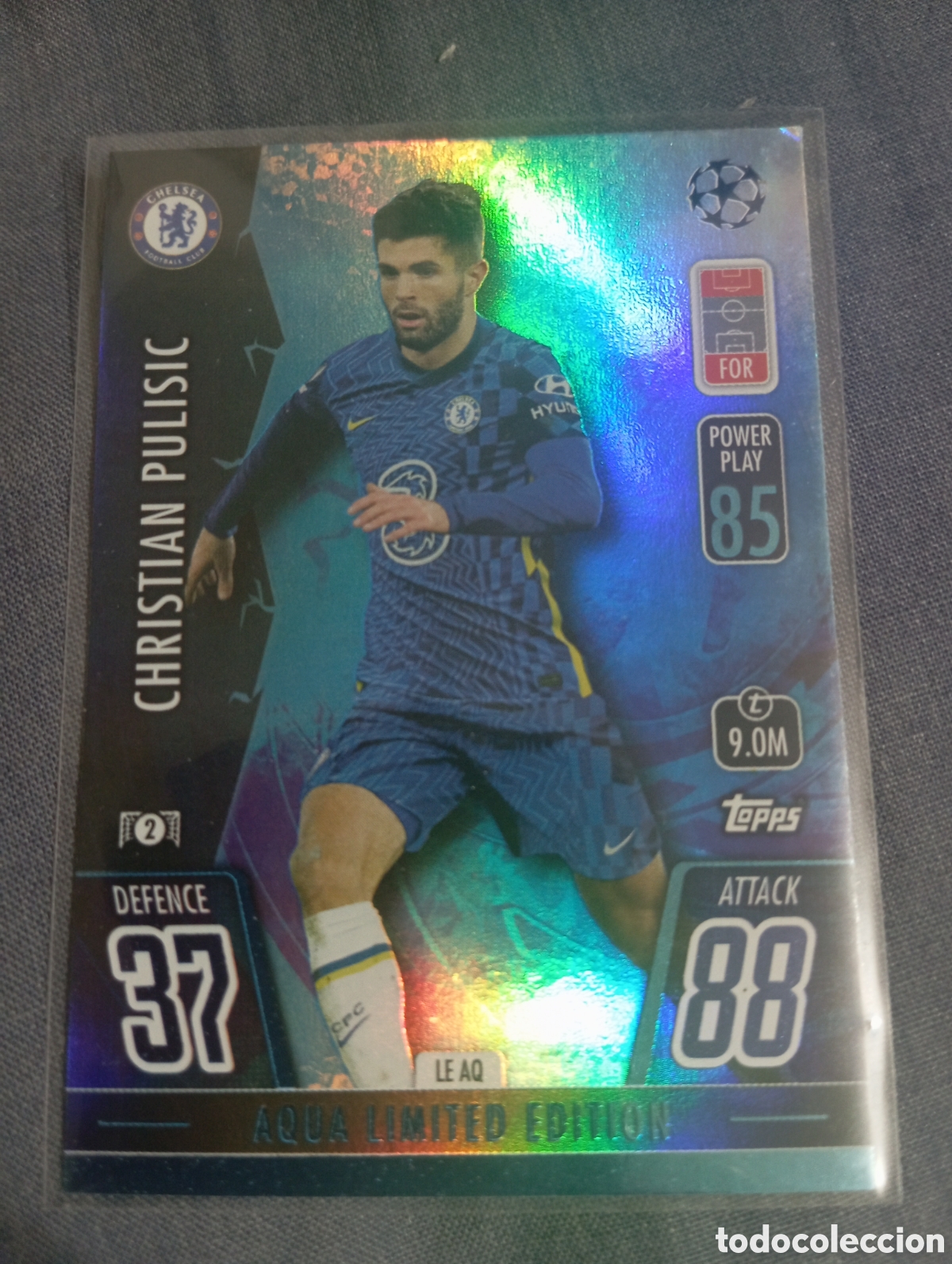 Trading cards: Christian Pulisic Chelsea AQUA LIMITED EDITION LE AQ / MATCH ATTAX 2021/2022