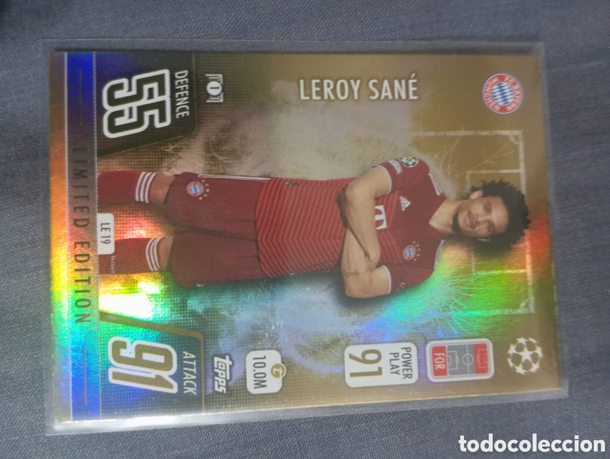 Trading cards: Leroy San&eacute; Bayern Munich LIMITED EDITION LE 19 / MATCH ATTAX 2021/2022