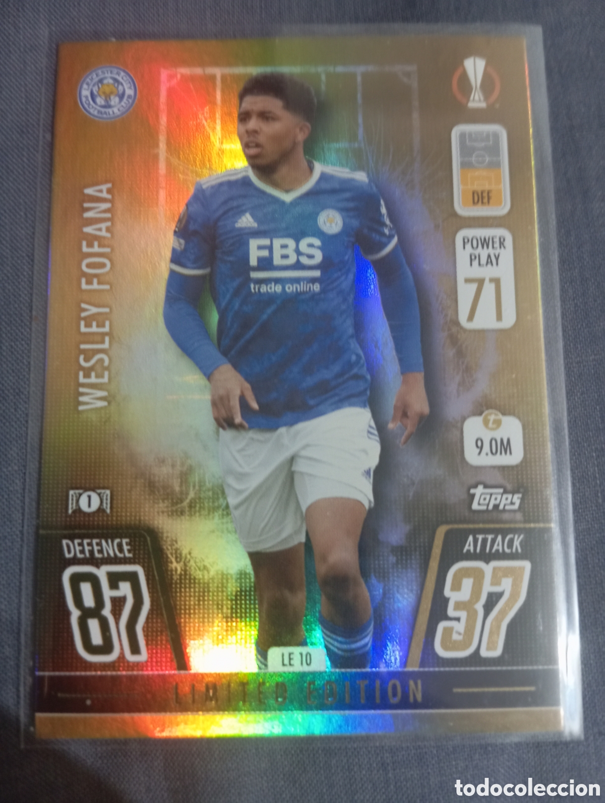 Trading cards: Wesley Fofana Leicester City LIMITED EDITION LE 10 / MATCH ATTAX 2021/2022