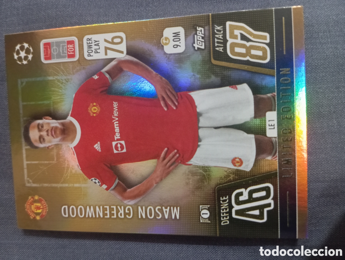 Trading cards: Mason Greenwood Manchester United LIMITED EDITION LE 1 / MATCH ATTAX 2021/2022