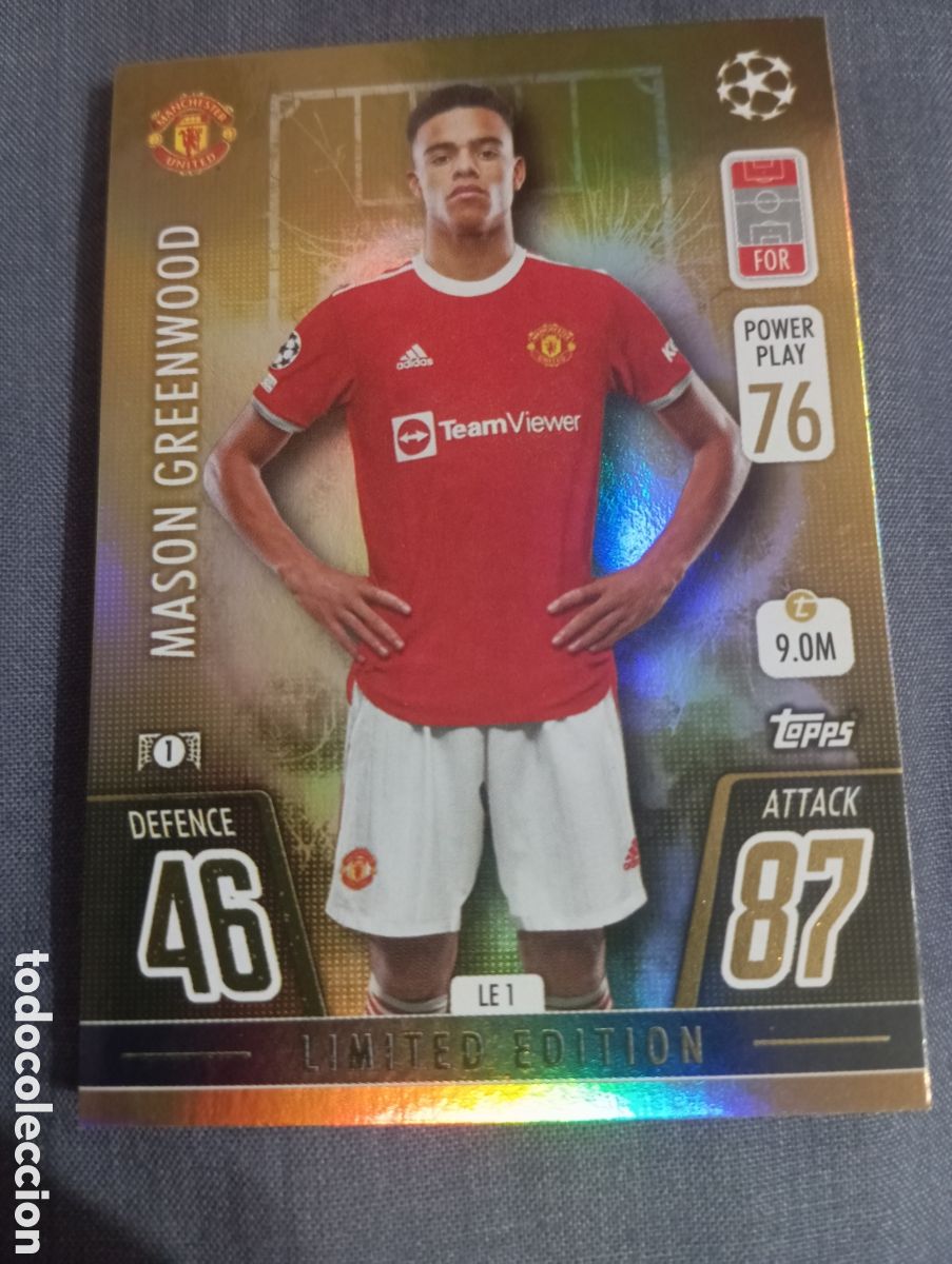 Cartes &agrave; &Eacute;changer: Mason Greenwood Manchester United LIMITED EDITION LE 1 / MATCH ATTAX 2021/2022