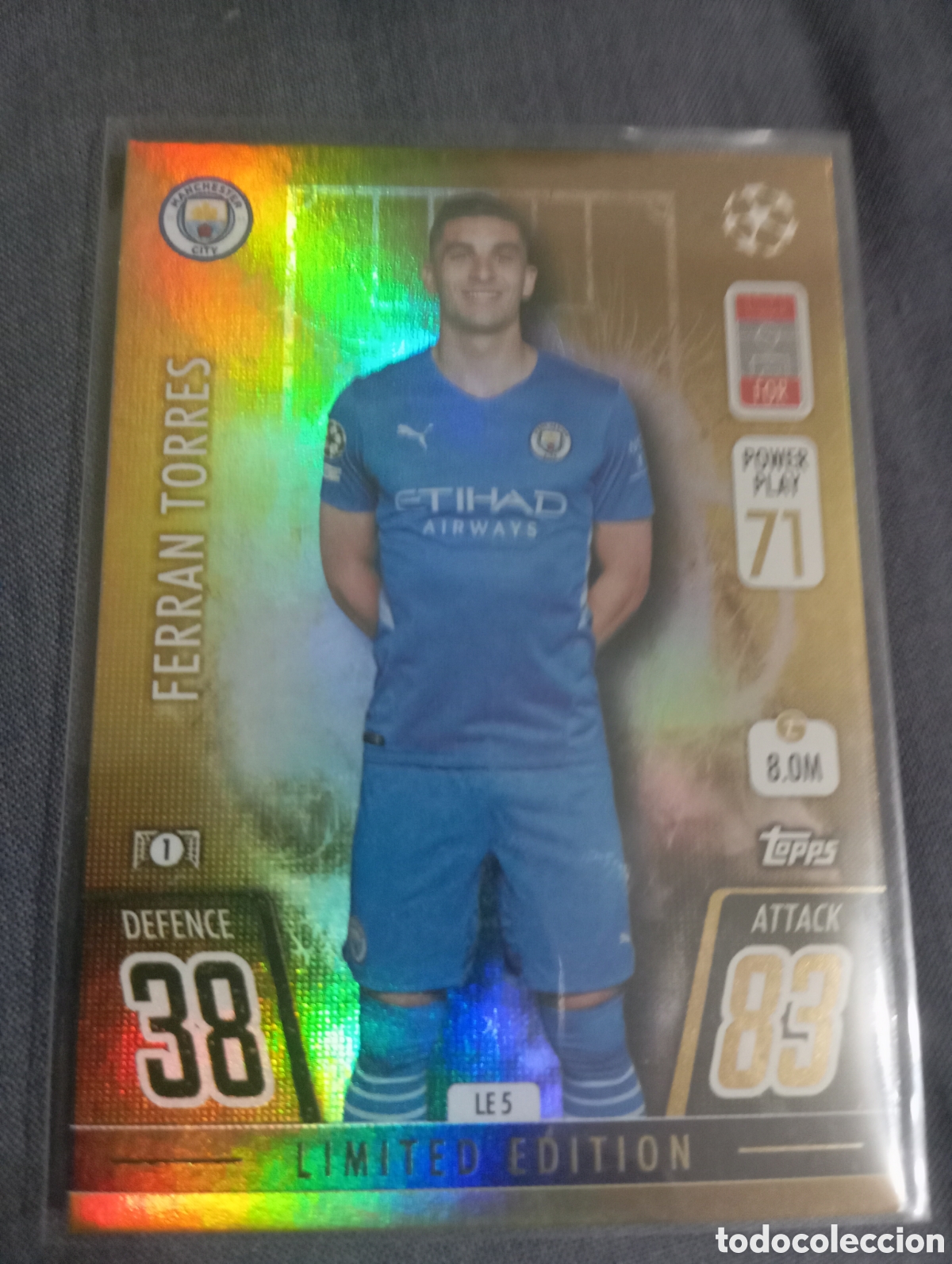 Trading cards: Ferran Torres Manchester City LIMITED EDITION LE 5 / MATCH ATTAX 2021/2022