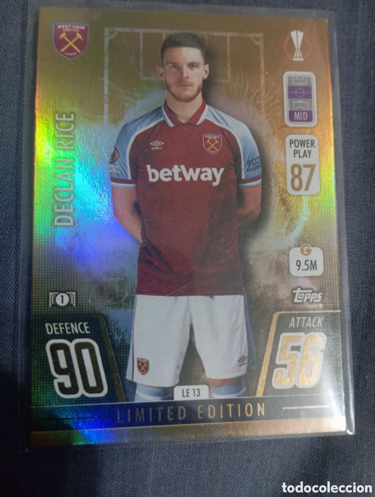 Trading cards: Declan Rice West Ham United LIMITED EDITION LE 13 / MATCH ATTAX 2021/2022