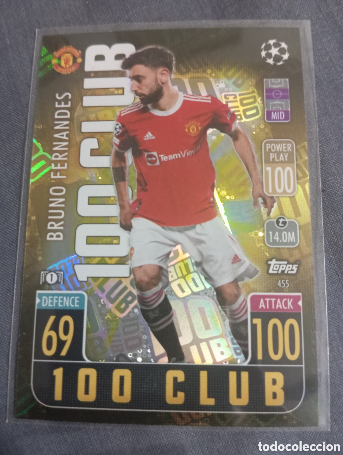 Trading cards: Bruno Fernandes Manchester United 100 CLUB 455/ MATCH ATTAX 2021/2022