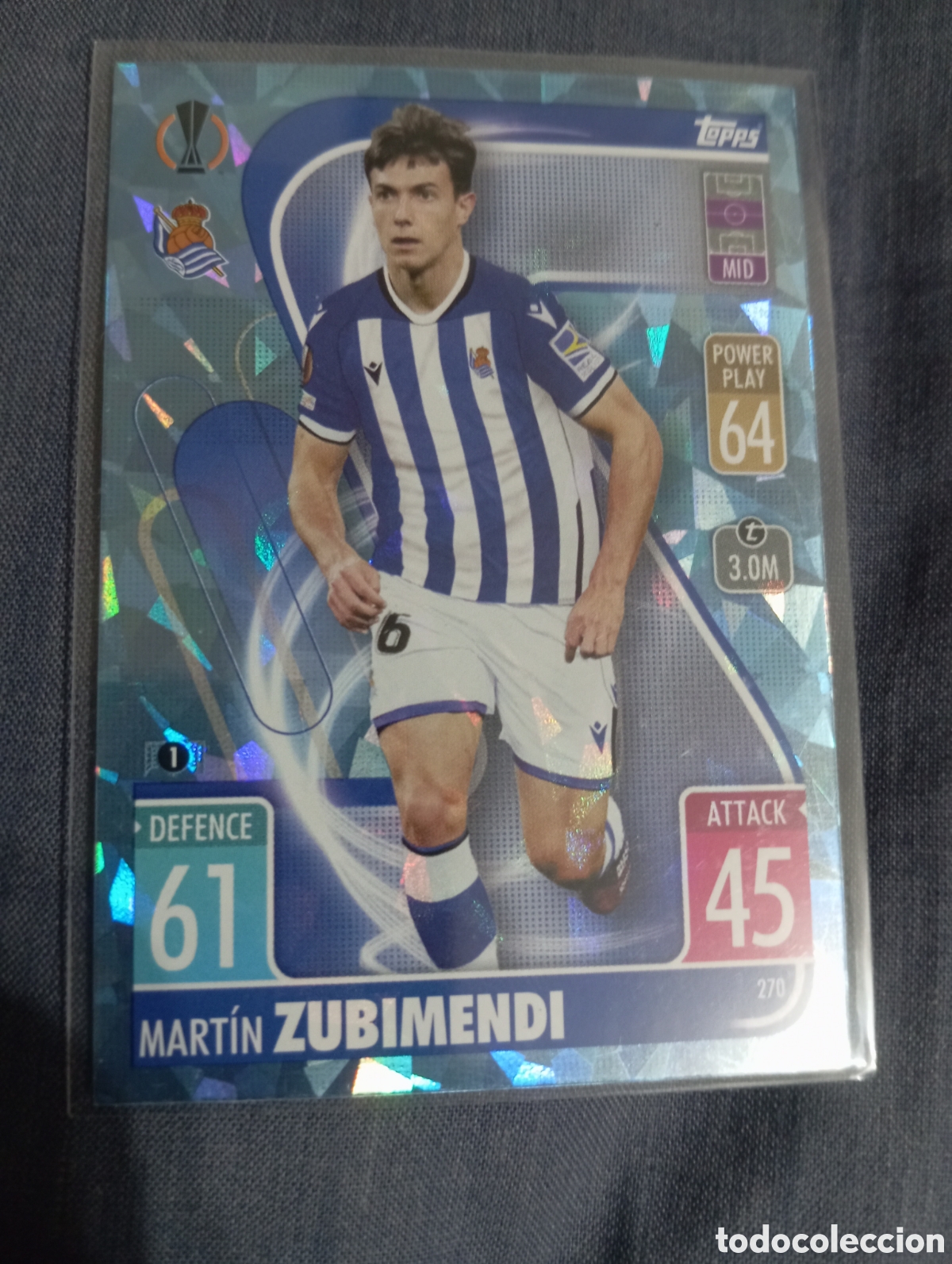 Trading cards: Mart&iacute;n Zubimendi Real Sociedad CRYSTAL 270 / MATCH ATTAX 2021/2022