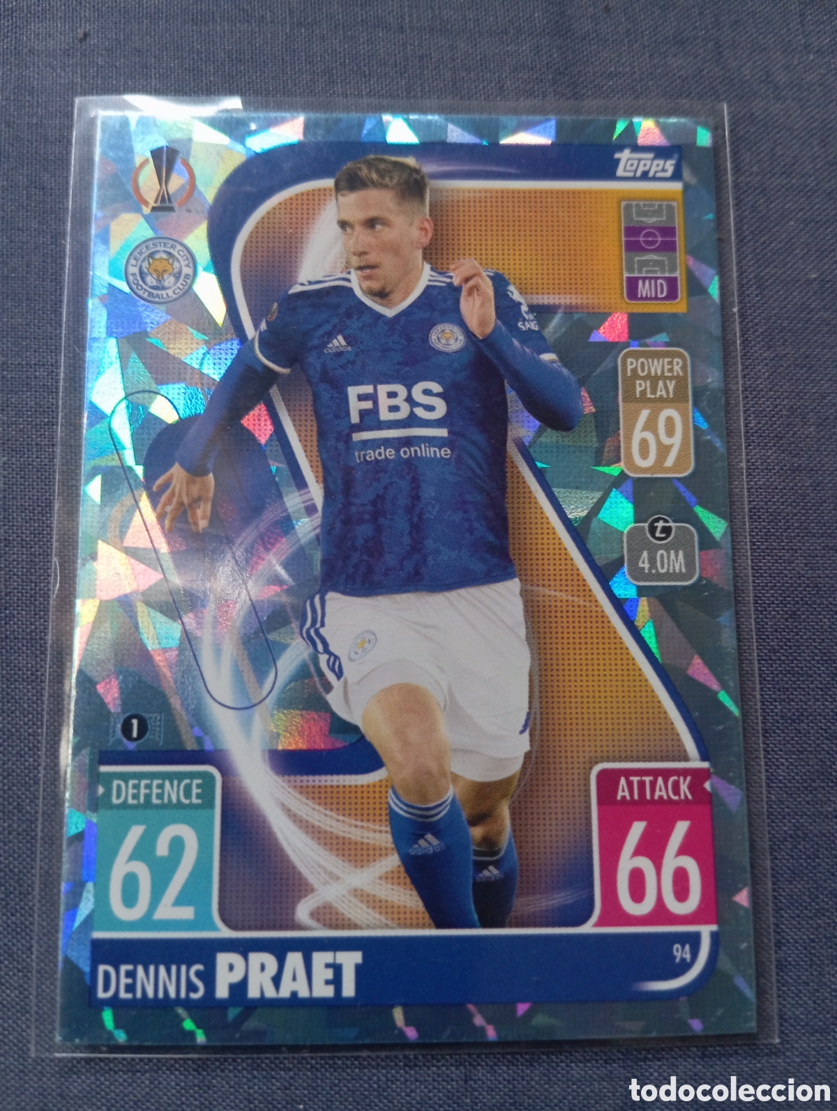Trading cards: Dennis Praet Leicester City CRYSTAL 94 / MATCH ATTAX 2021/2022