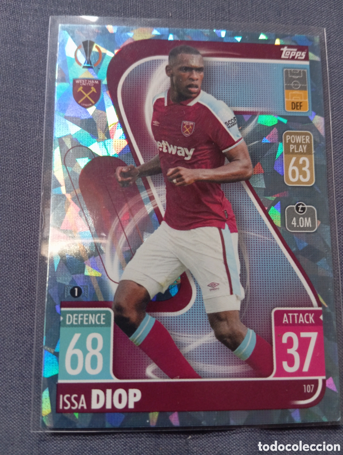Trading cards: Issa Diop West Ham United CRYSTAL 107 / MATCH ATTAX 2021/2022