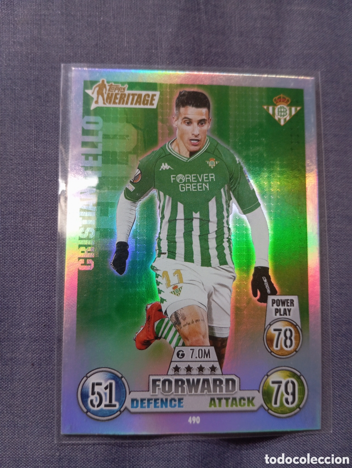 Trading cards: Christian Tello Betis HERITAGE 490 / MATCH ATTAX 2021/2022