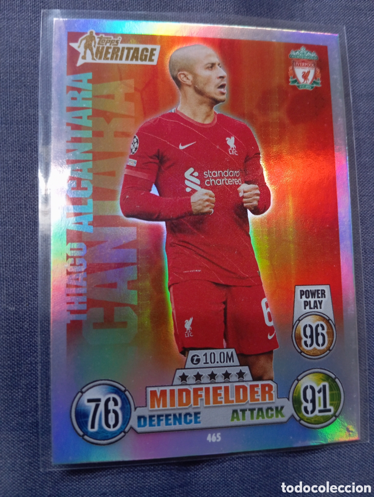 Trading cards: Thiago Alc&aacute;ntara Liverpool HERITAGE 465 / MATCH ATTAX 2021/2022