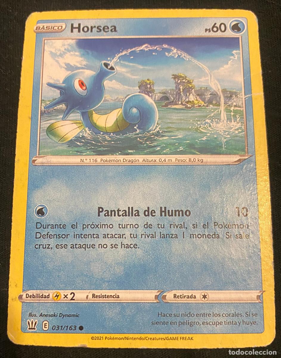 Trading cards: Trading card de Pok&eacute;mon. Horsea. 031 / 163. Colecci&oacute;n 2021. Edici&oacute;n en espa&ntilde;ol. Buen estado.