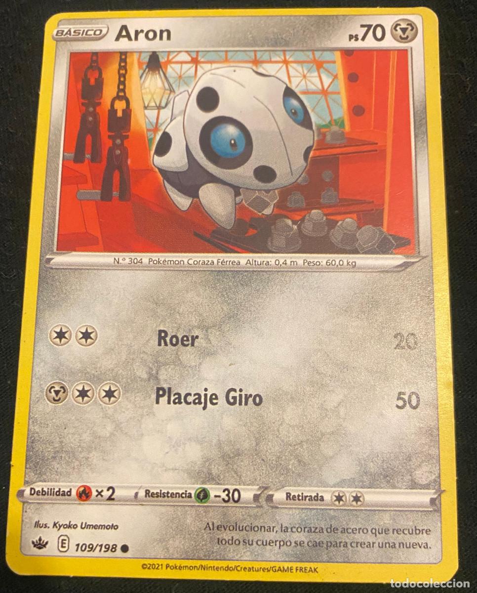 Trading cards: Trading card de Pok&eacute;mon. Aron. 109 / 198. Colecci&oacute;n 2021. Edici&oacute;n en espa&ntilde;ol. Buen estado.