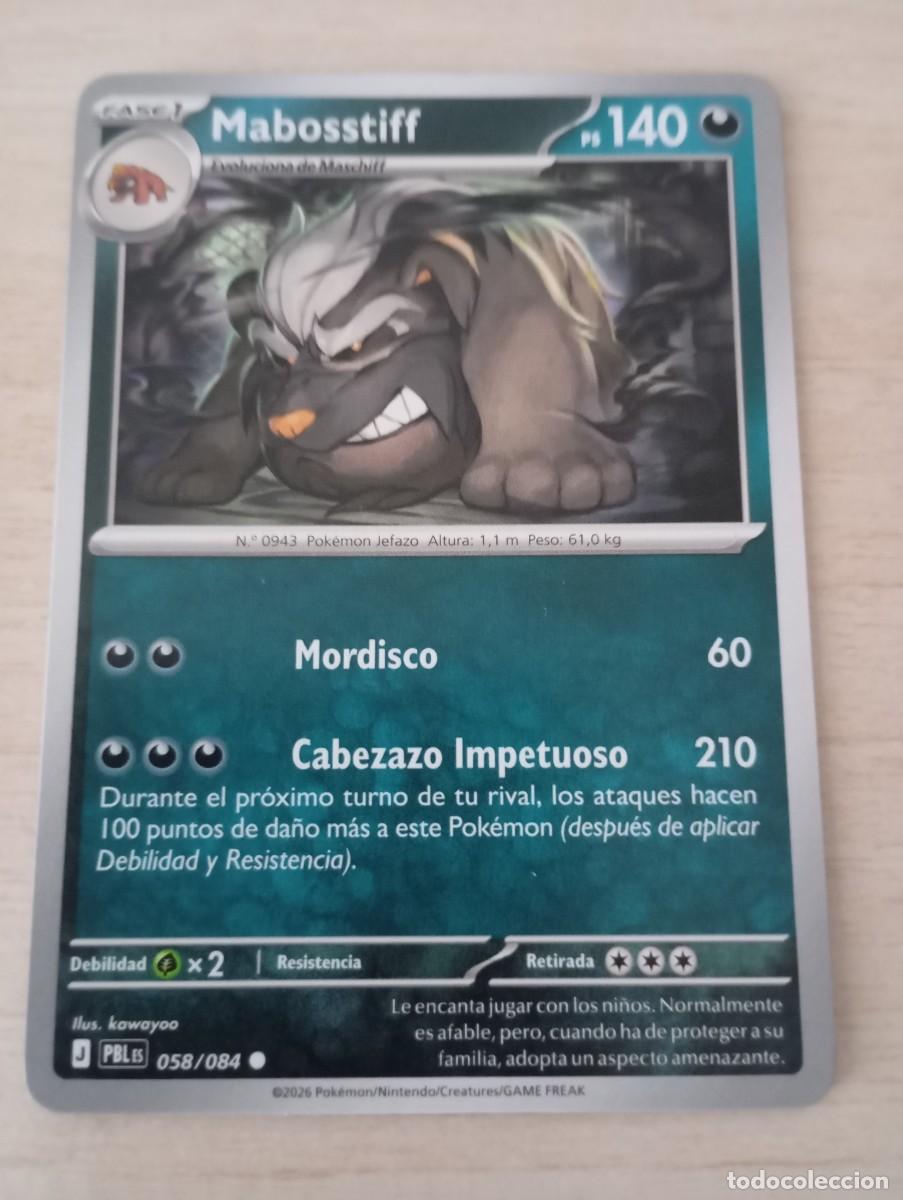 Trading cards: Carta Pok&eacute;mon Mabosstiff original aut&eacute;ntica