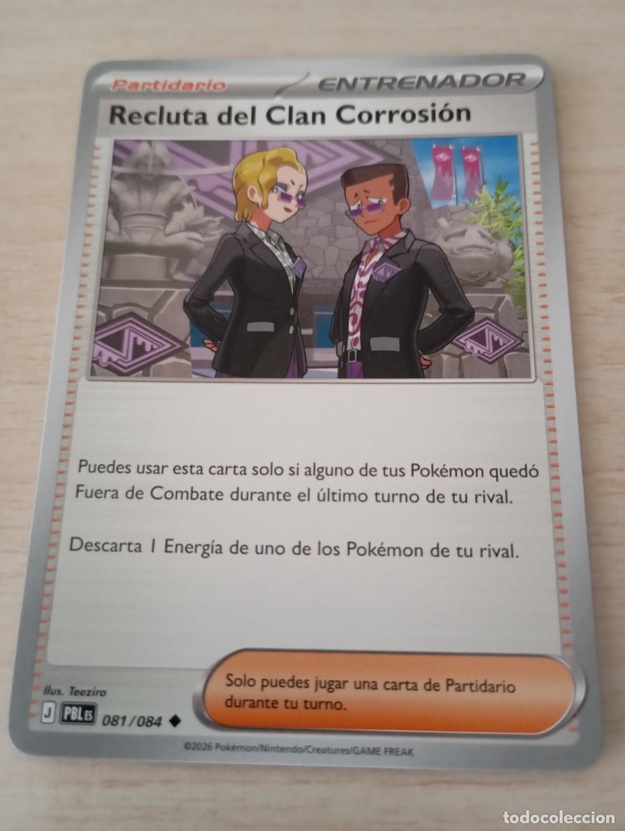 Trading cards: Carta Pok&eacute;mon Recluta del Clan Corrosi&oacute;n original aut&eacute;ntica