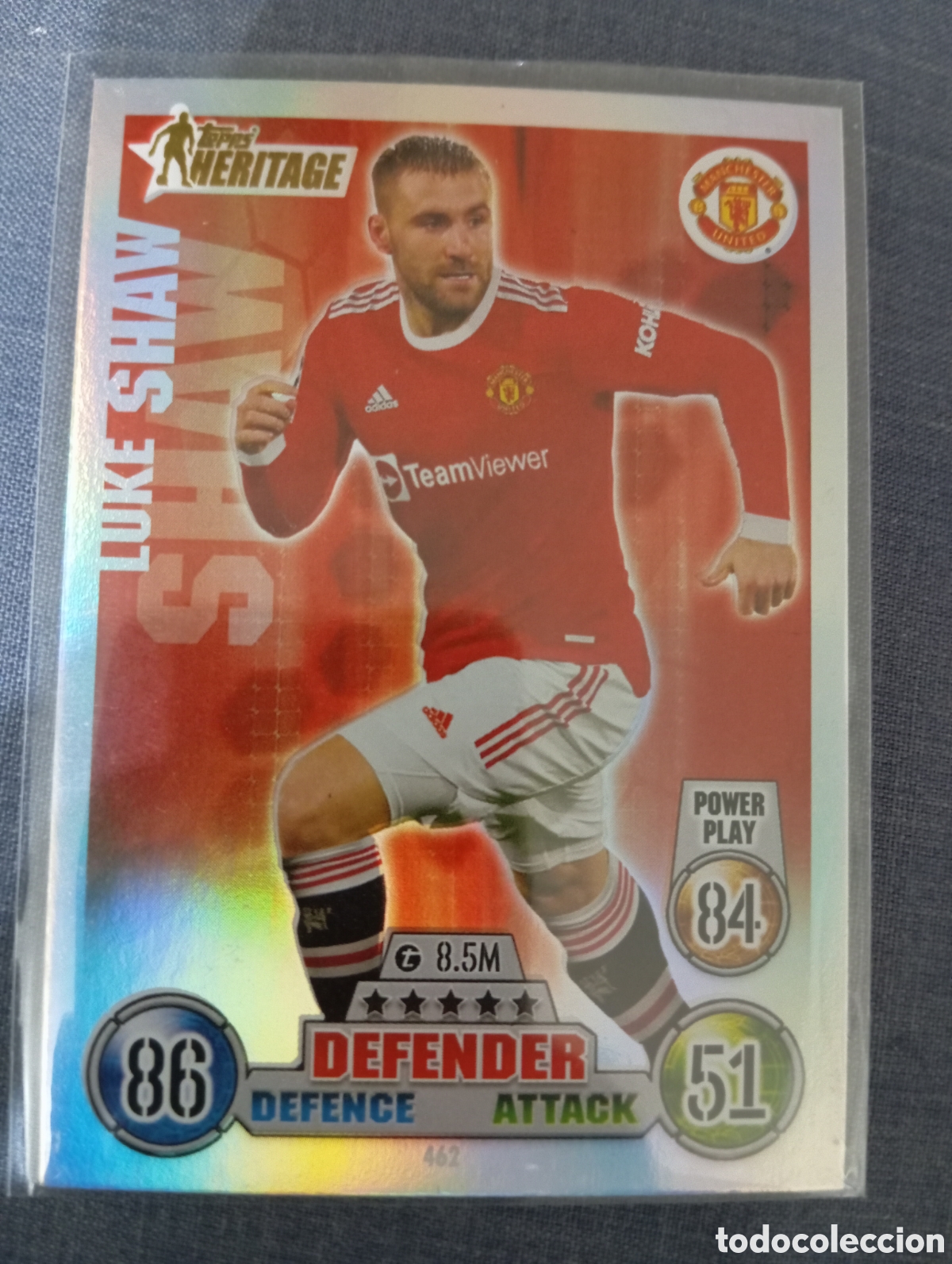 Trading cards: Luke Shaw Manchester United HERITAGE 462 / MATCH ATTAX 2021/2022