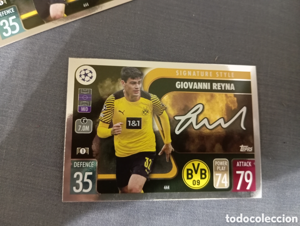 Trading cards: Giovanni Reyna Borussia Dortmund SIGNATURE STYLE 444 / MATCH ATTAX 2021/2022