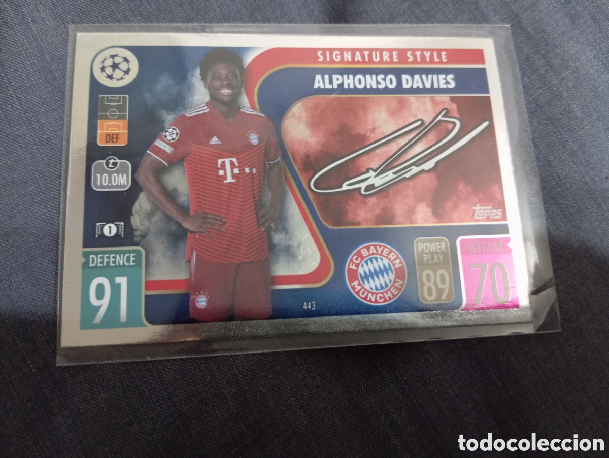 Trading cards: Alphonso Davies Bayern de Munich SIGNATURE STYLE n&deg;443 / TOPPS MATCH ATTAX 2021/2022