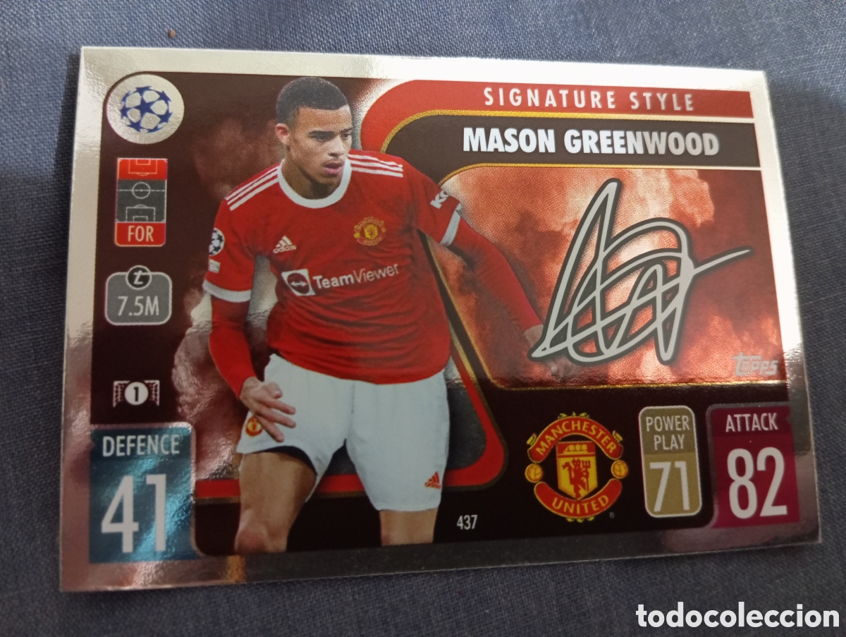 Trading cards: Mason Greenwood Manchester United SIGNATURE STYLE n&deg;437 / TOPPS MATCH ATTAX 2021/2022