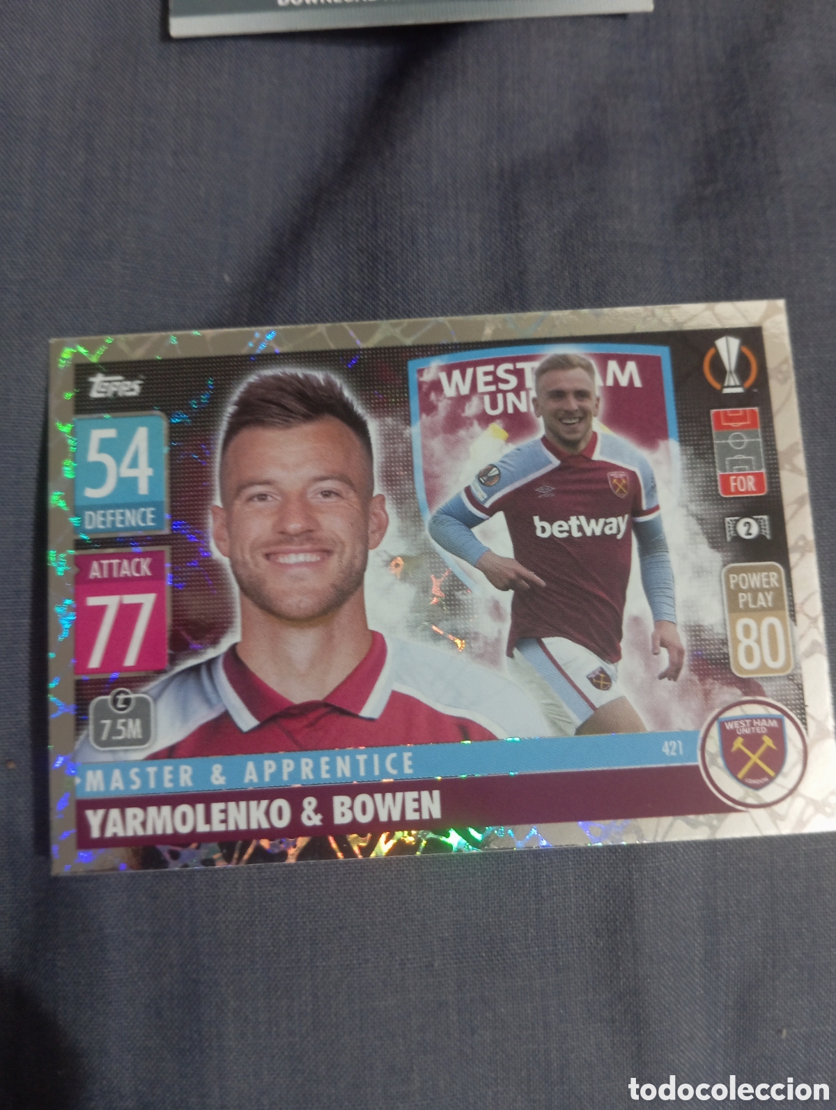 Trading cards: Yarmolenko & Bowen West Ham United MASTER & APPRENTICE n&deg;421 / TOPPS MATCH ATTAX 2021/2022