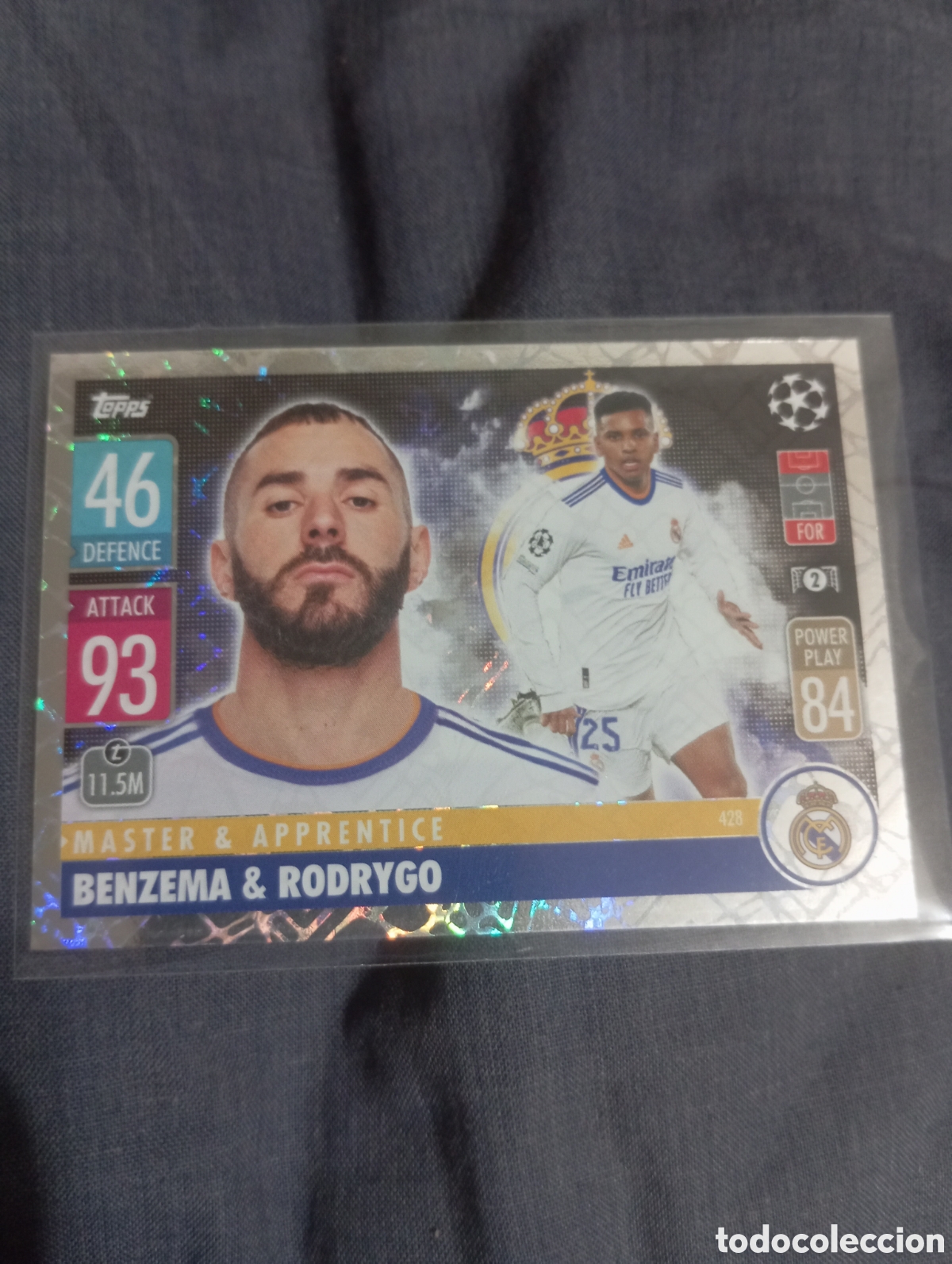 Trading cards: Benzema & Rodrygo Real Madrid MASTER & APPRENTICE n&deg;428 / TOPPS MATCH ATTAX 2021/2022