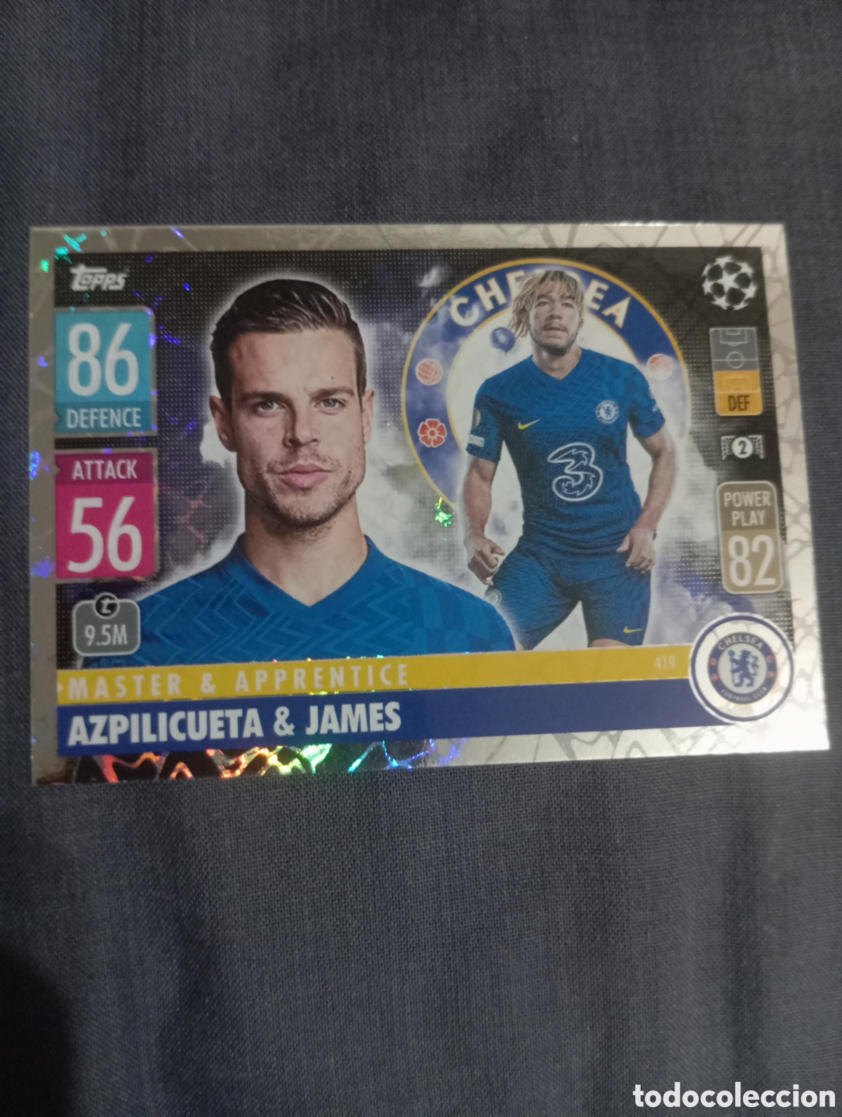 Trading cards: Azpilicueta & James Chelsea MASTER & APPRENTICE n&deg;419 / TOPPS MATCH ATTAX 2021/2022