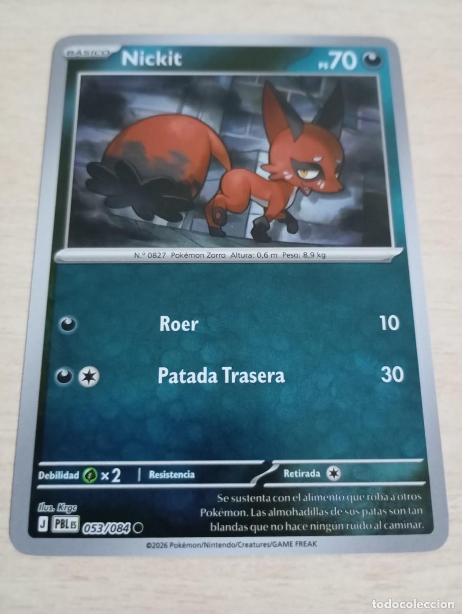 Trading cards: Carta Pok&eacute;mon Nickit foil Holo oficial