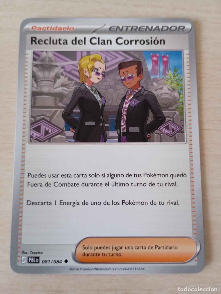 Trading cards: Carta Pok&eacute;mon Recluta del Clan Corrosi&oacute;n original