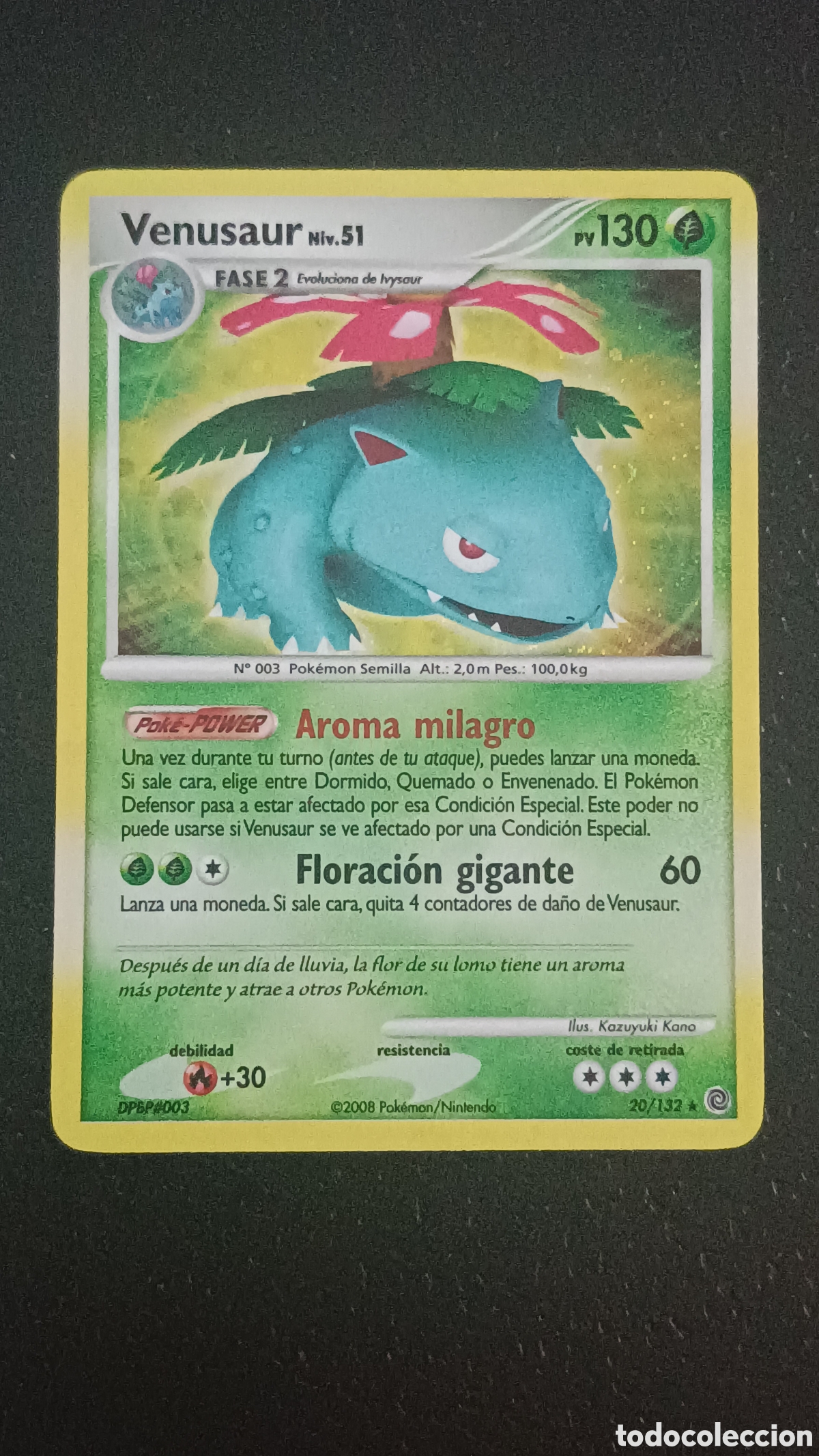 Trading cards: Pokemon Venusaur 20/132 Carta Hologr&aacute;fica Diamante Y Perla Maravillas Secretas