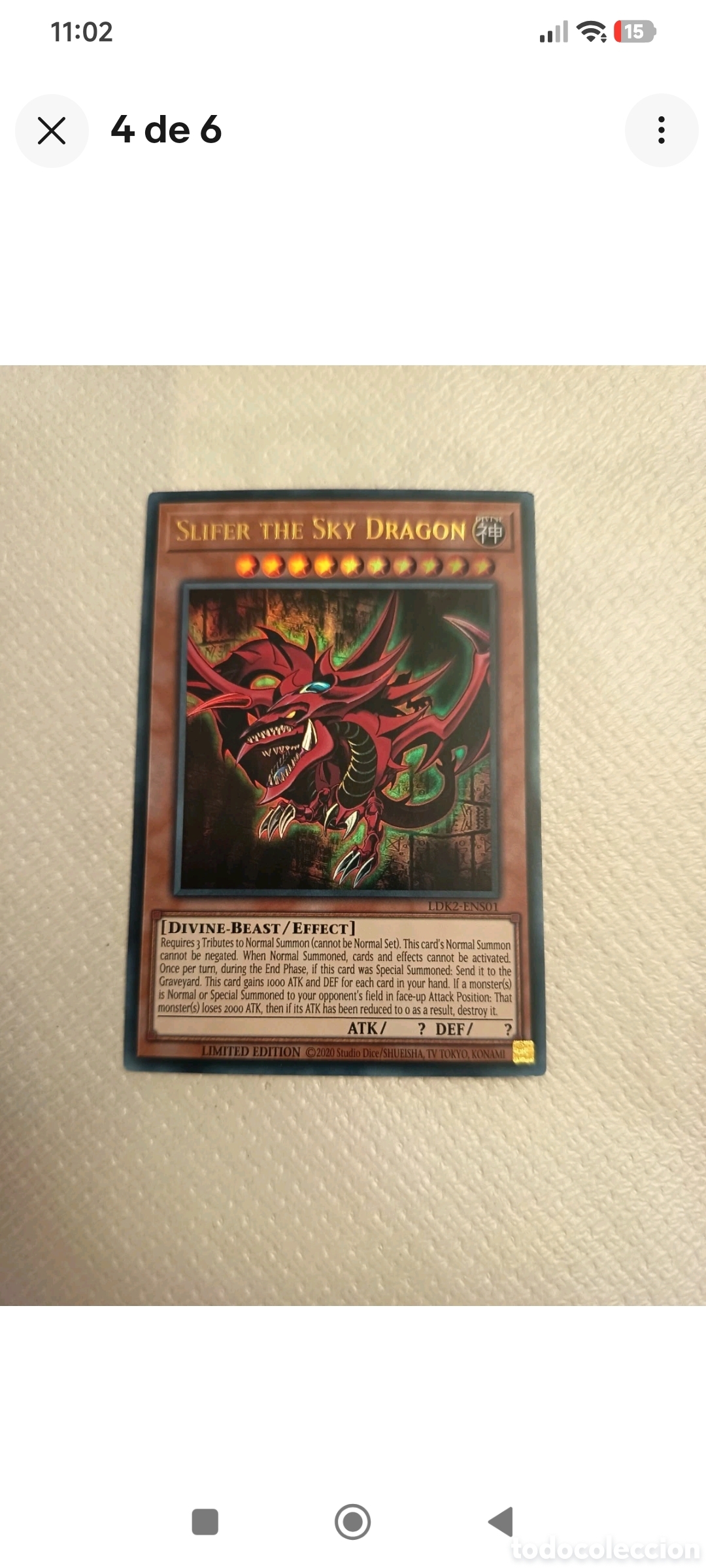 Trading cards: Carta de Yu Gi Oh: Dragones. - Foto 4