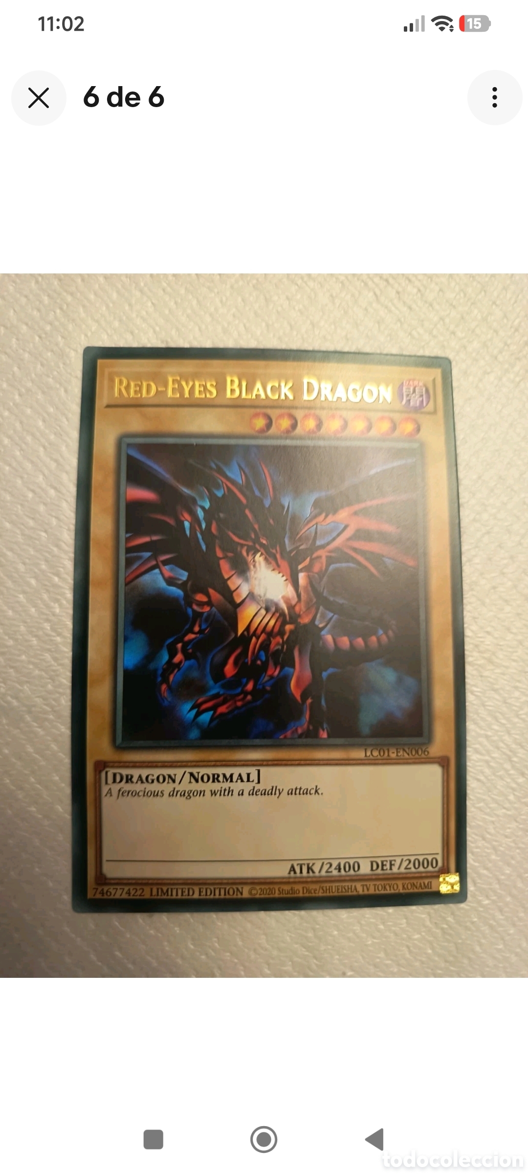 Trading cards: Carta de Yu Gi Oh: Dragones. - Foto 6