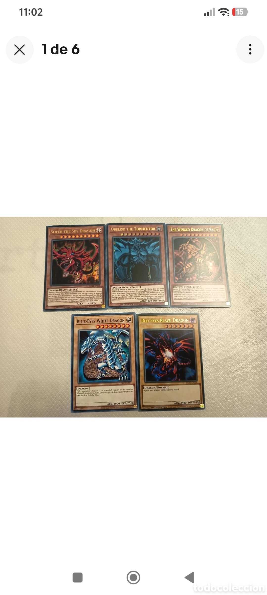 Trading cards: Carta de Yu Gi Oh: Dragones.