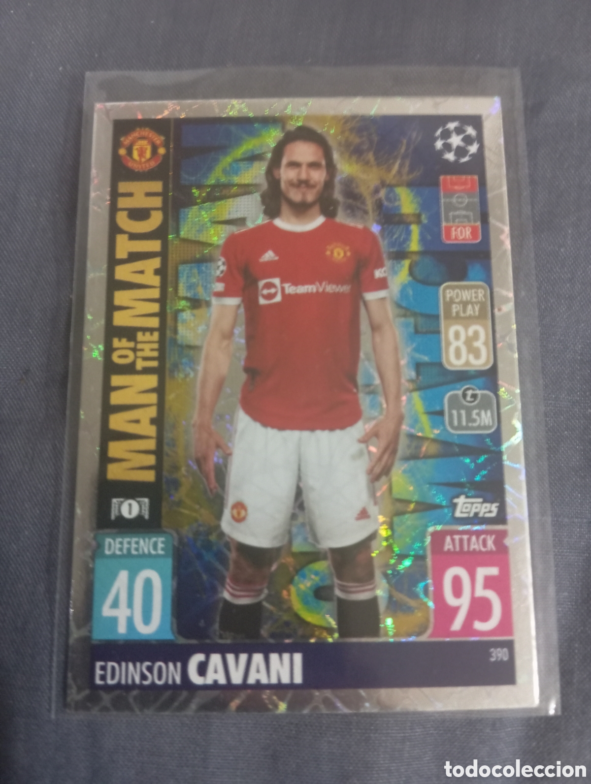 Trading cards: Edinson Cavani Manchester United MAN OF THE MATCH n&deg;390 / TOPPS MATCH ATTAX 2021/2022