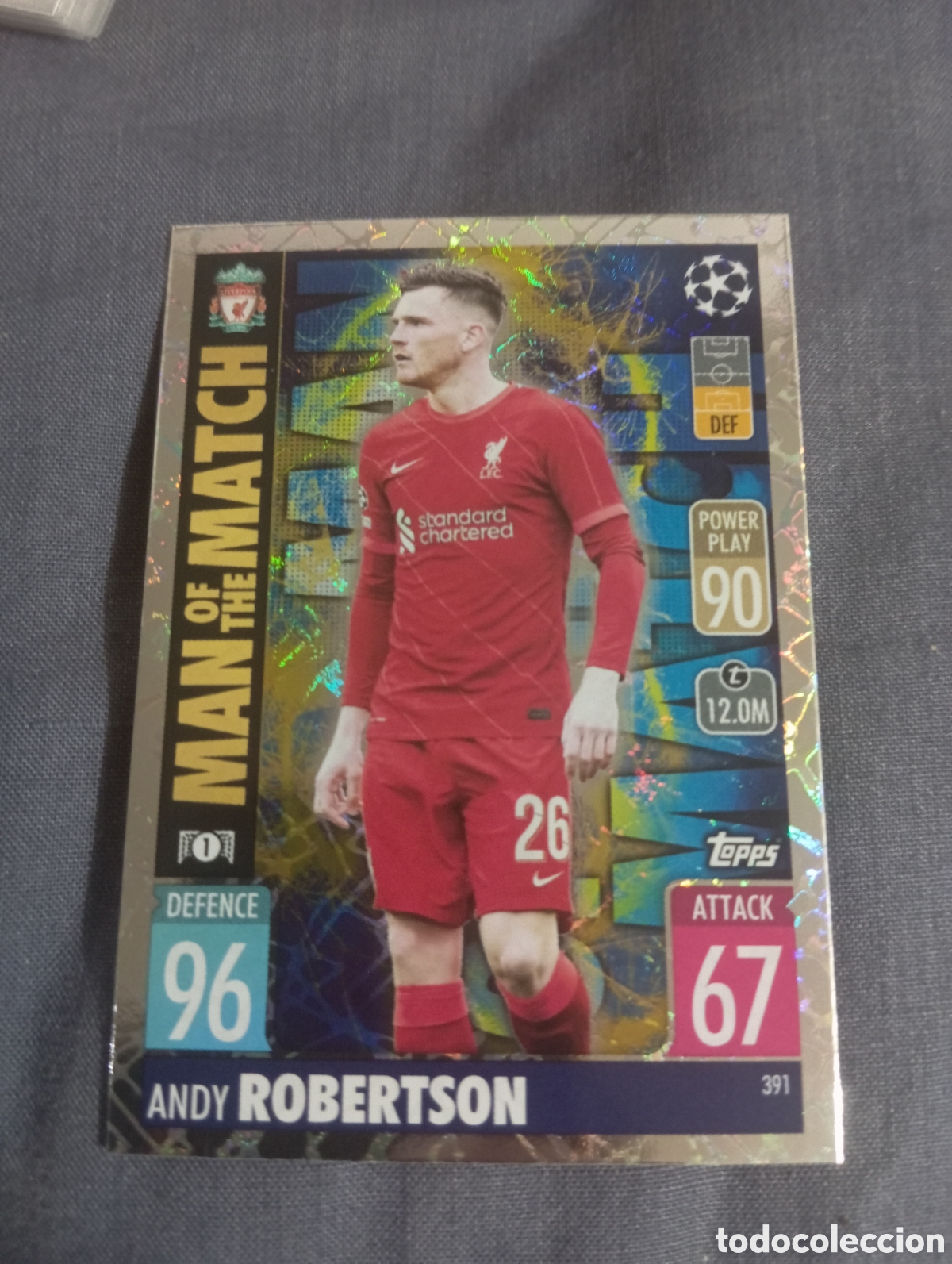 Trading cards: Andy Robertson Liverpool MAN OF THE MATCH n&deg;391 / TOPPS MATCH ATTAX 2021/2022