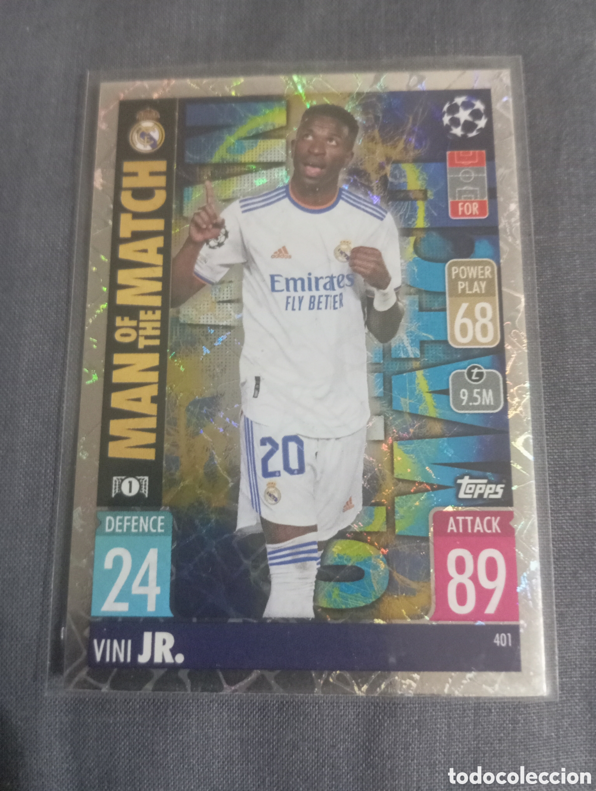 Trading cards: Vini JR Real Madrid MAN OF THE MATCH n&deg;410 / TOPPS MATCH ATTAX 2021/2022