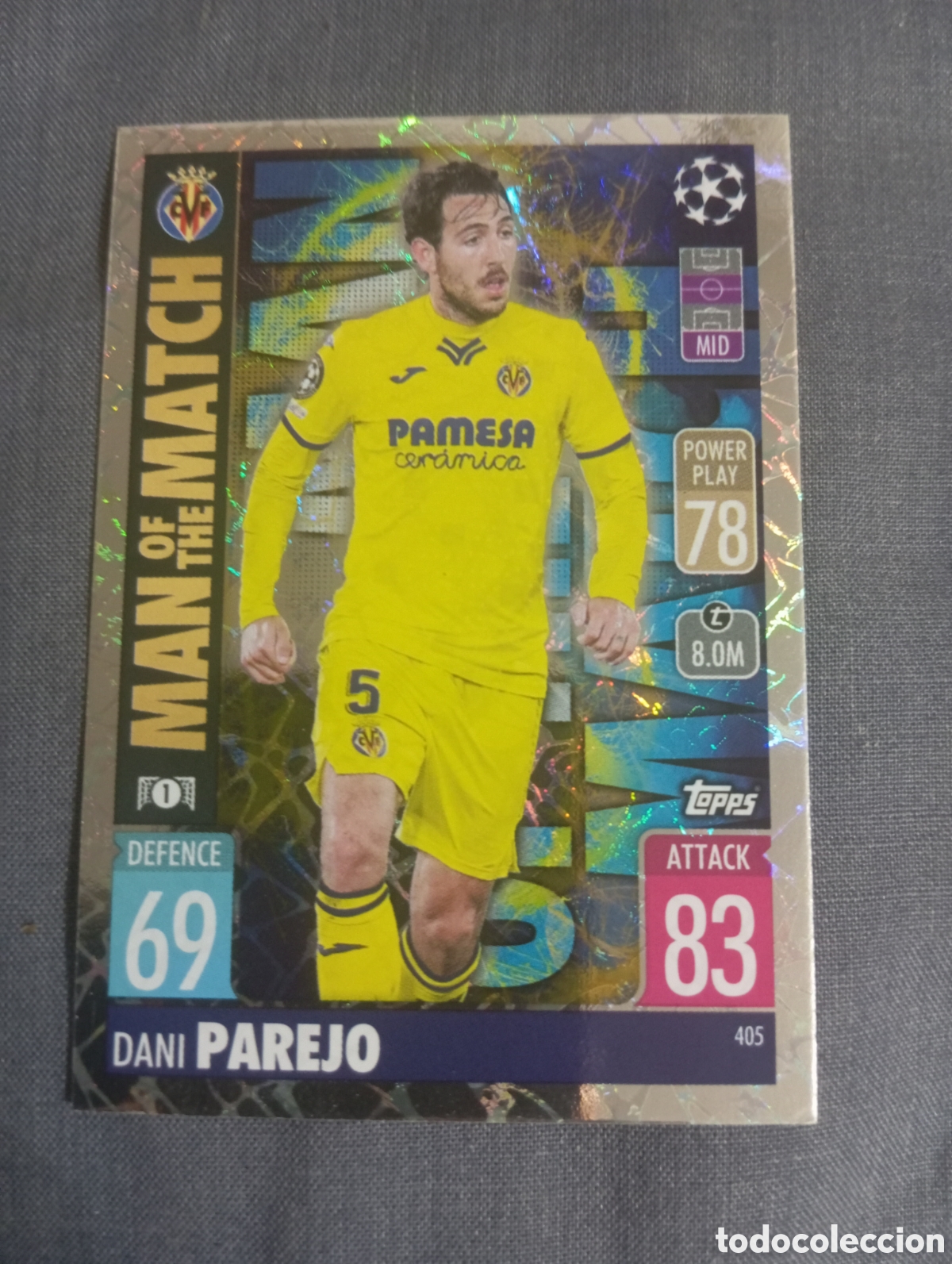 Trading cards: Dani Parejo Villarreal MAN OF THE MATCH n&deg;405 / TOPPS MATCH ATTAX 2021/2022