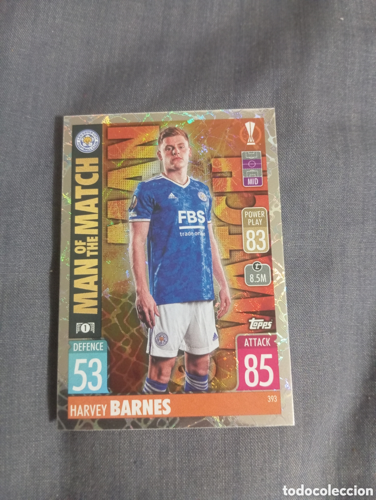 Trading cards: Harvey Barnes Leicester City MAN OF THE MATCH n&deg;393 / TOPPS MATCH ATTAX 2021/2022