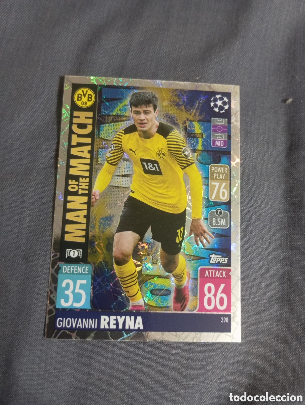 Trading cards: Giovanni Reyna Borussia Dortmund MAN OF THE MATCH n&deg;398 / TOPPS MATCH ATTAX 2021/2022