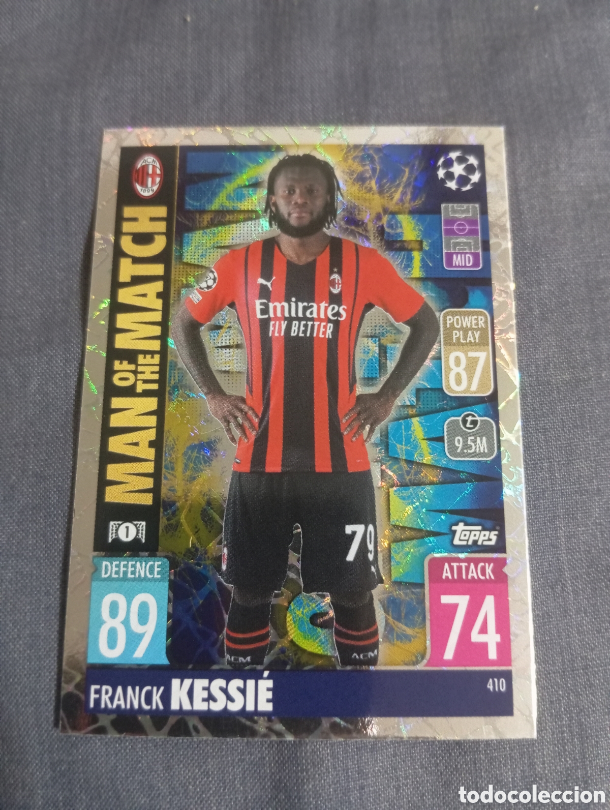 Trading cards: Franck Kessi&eacute; Mil&aacute;n MAN OF THE MATCH n&deg;410 / TOPPS MATCH ATTAX 2021/2022