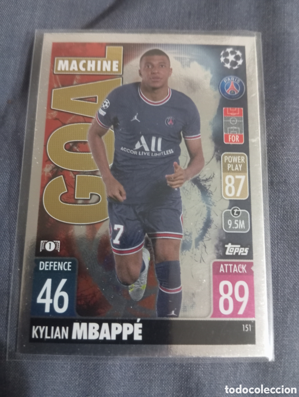 Trading cards: Kylian Mbapp&eacute; PSG GOAL MACHINE n&deg;151 / TOPPS MATCH ATTAX 2021/2022